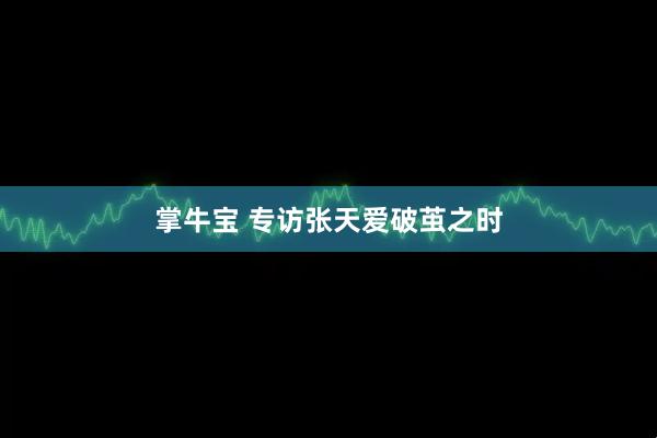 掌牛宝 专访张天爱破茧之时