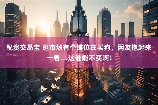 配资交易宝 逛市场有个摊位在买狗，网友抱起来一看…这谁能不买啊！