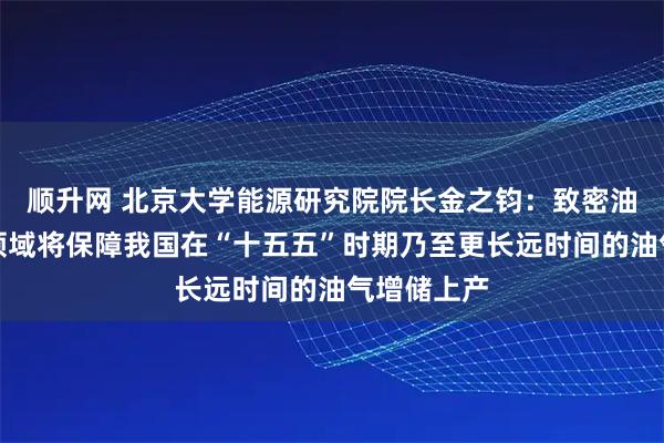 顺升网 北京大学能源研究院院长金之钧：致密油气等四大领域将保障我国在“十五五”时期乃至更长远时间的油气增储上产