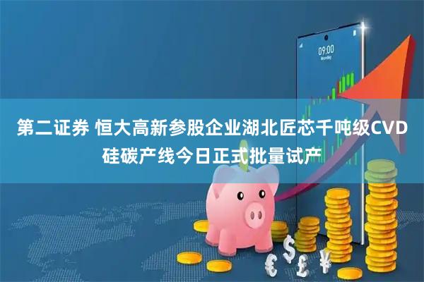 第二证券 恒大高新参股企业湖北匠芯千吨级CVD硅碳产线今日正式批量试产