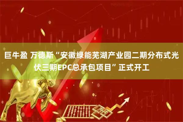 巨牛盈 万德斯“安徽绿能芜湖产业园二期分布式光伏三期EPC总承包项目”正式开工